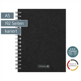 Notizbuch Premium Wire | A5, kariert, schwarz