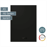 Notizbuch Premium Colour Line | A5, kariert, onyx