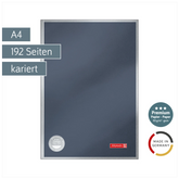 Notizbuch Premium Metallic | A4, kariert, anthrazit