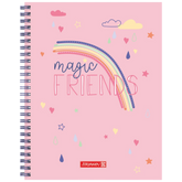Freundebuch Magic Rainbow | 16,5×20 cm, 80 Seiten, rosa