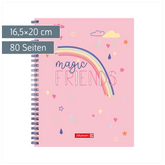 Freundebuch Magic Rainbow | 16,5×20 cm, 80 Seiten, rosa
