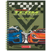 Freundebuch Fast Wheels | 16×21 cm, 80 Seiten, grün/mehrfarbig