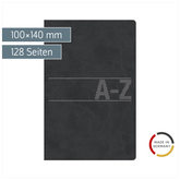 Adressbuch „Virando“ | 100×140 mm, 128 Seiten, schwarz