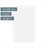 Ringbucheinlagen | A7, liniert, weiß, 50 Blatt