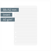 Ringbucheinlagen | A6, liniert, weiß, 50 Blatt