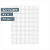 Ringbucheinlagen | A6, 5 mm kariert, weiß, 50 Blatt