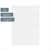 Ringbucheinlagen | A5, 5 mm kariert, weiß, 50 Blatt