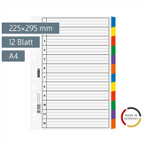 Ringbuchregister | A4, 12 Blatt, weiß