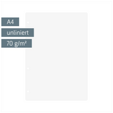 Ringbucheinlagen | A4, unliniert, weiß, 50 Blatt