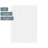 Ringbucheinlagen | A4, 5 mm kariert, weiß, 50 Blatt