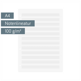 Ringbucheinlagen | A4, Notenlineatur 12-linig, weiß, 20 Blatt