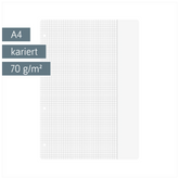Ringbucheinlagen | A4, 5 mm kariert mit Rand, weiß, 100 Blatt