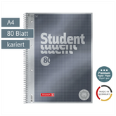 Collegeblock Premium Student | A4, Lineatur 22, 80 Blatt, anthrazit