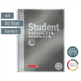 Collegeblock Premium Student „Protokoll“ | A4, kariert, 80 Blatt, anthrazit