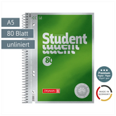 Collegeblock Premium Student | A5, unliniert, 80 Blatt, grün
