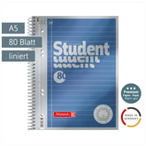 Collegeblock Premium Student | A5, Lineatur 4, 80 Blatt, blau