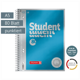 Collegeblock Premium Student | A5, punktiert, 80 Blatt, blau