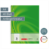 Collegeblock Premium Vivendi | A4, Lineatur 3, 40 Blatt, grün