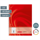 Collegeblock Premium Vivendi | A4, Lineatur 7, 40 Blatt, rot