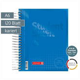 Collegeblock Premium Student Colour Code | A6, kariert, 120 Blatt, azur