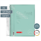 Collegeblock Premium Student Colour Code | A6, kariert, 120 Blatt, mint