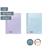 Collegeblock Premium Student „Pastell 2“ | A4, Lineatur 27, 80 Blatt, sortiert
