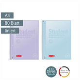 Collegeblock Premium Student „Pastell 2“ | A4, Lineatur 27, 80 Blatt, sortiert