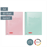 Collegeblock Premium Student „Pastell“ | A4, Lineatur 28, 80 Blatt, sortiert