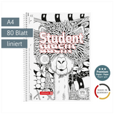 Collegeblock Premium Student „Lama“ ZENart | A4, Lineatur 27, 80 Blatt, weiß
