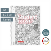 Collegeblock Premium Student „Krake“ ZENart | A4, Lineatur 28, 80 Blatt, weiß