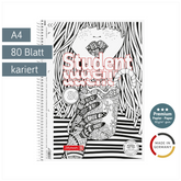 Collegeblock Premium Student „Cocktail“ ZENart | A4, Lineatur 28, 80 Blatt, weiß