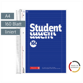Collegeblock Student | A4, Lineatur 27, 160 Blatt, blau