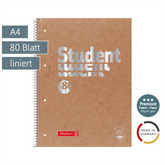 Collegeblock Premium Student FACT!plus | A4, Lineatur 27, 80 Blatt, braun