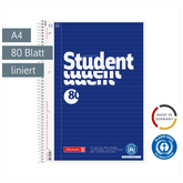 Collegeblock Student Recycling | A4, Lineatur 21, 80 Blatt, blau