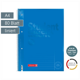 Collegeblock Premium Student Colour Code | A4, Lineatur 25, 80 Blatt, azur