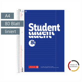 Collegeblock Student | A4, Lineatur 25, 80 Blatt, blau