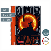 Collegeblock Premium Ninja Power | A4, Lineatur 27, 80 Blatt