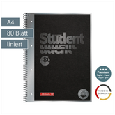 Collegeblock Premium Student „Hardwired“ | A4, Lineatur 27, 80 Blatt, schwarz