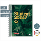 Collegeblock Premium Student „Jungle“ | A4, Lineatur 28, 80 Blatt, dunkelgrün