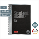 Collegeblock Premium Student „Hardwired“ | A4, Lineatur 28, 80 Blatt, schwarz