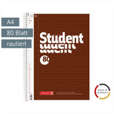 Collegeblock Student | A4, Lineatur 23, 80 Blatt, braun