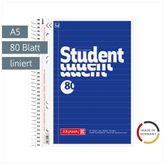 Collegeblock Student | A5, Lineatur 4, 80 Blatt, blau