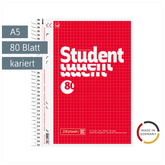 Collegeblock Student | A5, Lineatur 5, 80 Blatt, rot