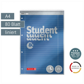 Collegeblock Premium Student Spirale oben | A4, Lineatur 27, 80 Blatt, blau