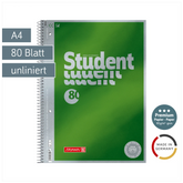 Collegeblock Premium Student | A4, Lineatur 20, 80 Blatt, grün