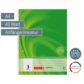 Collegeblock Premium | A4, Lineatur 3, 40 Blatt, grün