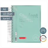 Collegeblock Premium Student Colour Code | A6, kariert, 120 Blatt, mint