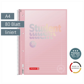 Collegeblock Premium Student | A4, Lineatur 27, 80 Blatt, pastellrosa