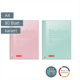 Collegeblock Premium Student „Pastell“ | A4, Lineatur 28, 80 Blatt, sortiert