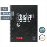 Collegeblock Premium Student FACT!plus | A4, Lineatur 27, 80 Blatt, schwarz/silber
